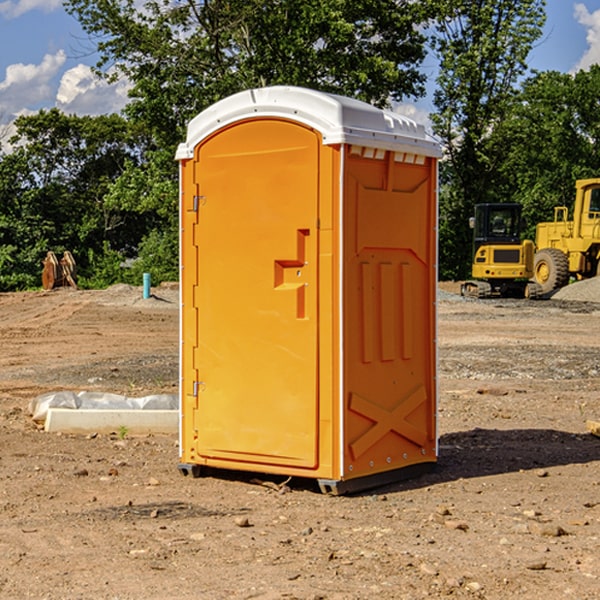 how often are the portable restrooms cleaned and serviced during a rental period in Loon Lake